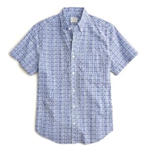 J. Crew (Size L) Men's Multicolored Print Classic Stretch Button Down SS Shirt